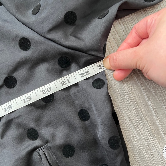 adidas Black Polka Dot Track Bomber Jacket with White Stripes - Picture 8 of 9